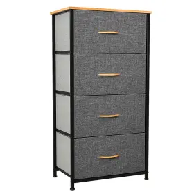 Beysh3ohlz Taus 4 Drawers Dresser Fabric Tower Bedroom Organizer Cloth Storage Closet Gray