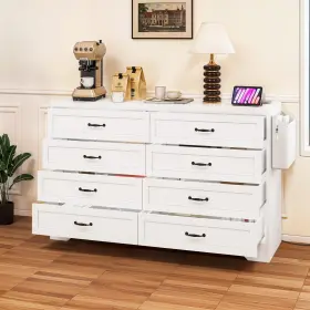 Beysh5vasg Taus 8 Drawers Dresser Vintage Double Chest Of Usb Power Station