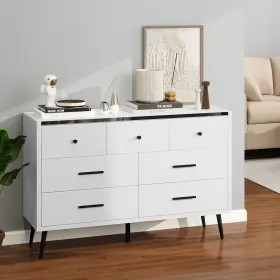 Beysh6w6cs Taus 47 Inch 7 Drawer Dresser Double Storage Organizer Metal Handles For Entryway