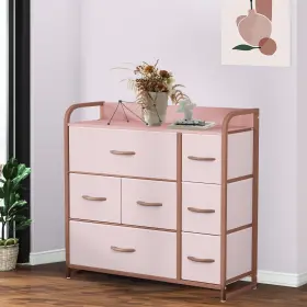 Beyshadz1z Taus Fabric Dresser With 7 Drawers Storage Tower Shelf Organizer For Bedroom