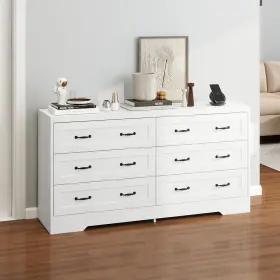 Beyshcp4yt Taus White 6 Drawer Dresser 59inch W Large Vintage Double Chest Of Drawers Beyshcp4yt Taus White 6 Drawer Dresser 59inch W Large Vintage Double Chest Of Drawers