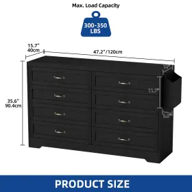 Beyshea5pu Taus Wooden Drawers Storage Dresser Bedroom Entryway Organizer 3-8