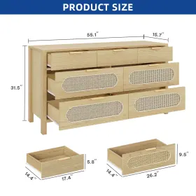 Beyshywt7a Taus Rattan Cabinet Storage Dressers Chest Of Drawers Closet Boho Coffee Bar