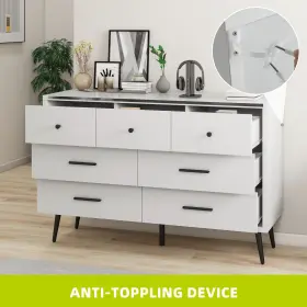 Beyshzv9fh Taus 47 Inch Dresser Double Storage 7 Drawer Organizer Metal Handles For Entryway