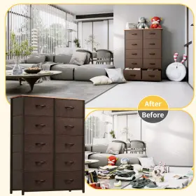 Ftft03265 Taus 10 Drawer Storage Dresser Shelf Chest Organizer Bins Furniture Bedroom
