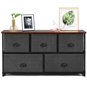 Topb002522 Topbuy 2-layer Fabric Storage Tower Unit Nightstand With 5 Drawers