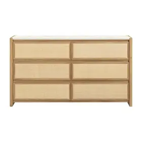 Tov-b69354 Tov Furniture Paige Natural Oak 6-drawer Dresser