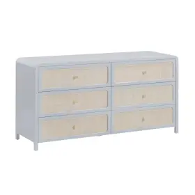 Tov-b69361 Tov Furniture Patty Pastel Blue Rattan 6 Drawer Dresser