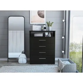 Clw5568 Tuhome Continental Four Drawer Dresser Black Wengue