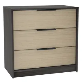 Cta4224 Tuhome Kaia Three Drawer Dresser Black / Pine Mdf