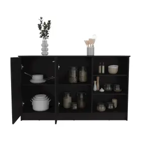 Ilw11662 Tuhome Ginger Kitchen Island Black Wengue Mdf
