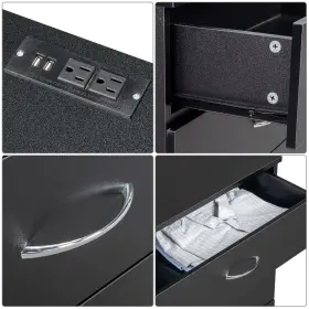 Ubesgoo 584668712302 4 Drawers Dresser With Charging Station Black #3