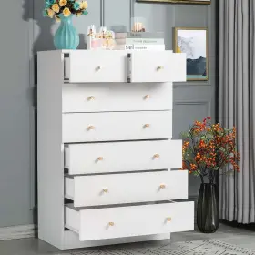Uigqeviqyt81oda Ubesgoo Comoda Blanca Con 7 Cajones Grande Moderna Para Cuarto De Madera Mueble Cajonera