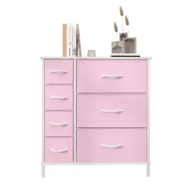 Dv2lhdm Uforic 7-drawer Pink Fabric Dresser Storage Organizer For Bedroom And Closet
