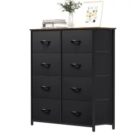 Dvuforicyv4ul Uforic Cajoneras De Tela 8 Cajones Para Ropa Negra Comoda Habitacion Muebles En Oferta