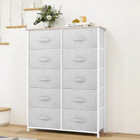 Ftbfsd-0033-xs1w Un Brand Dressers With 10 Drawers - Fabric Storage Tower For Adult Bedroom Living R
