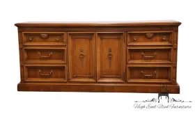 61-144 United Furniture Italian Neoclassical Tuscan Style 74 Inch Triple Door Dresser 61