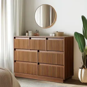 F012 Upgo Modern Chest Of Drawers With Deep Walnut