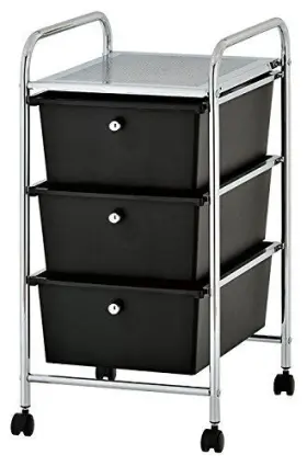 Urban Lifestyle 784857797831 3 Tier Storage Cart Black
