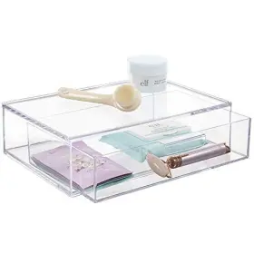 8820 Us Acrylic Audrey Stackable Cosmetic Organizer Drawer 12 Inch Wide Clear #2