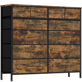 Vasicar 741365425748 Dresser For Bedroom With 12 Drawers Tall Fabric Drawer Chest Of Dra