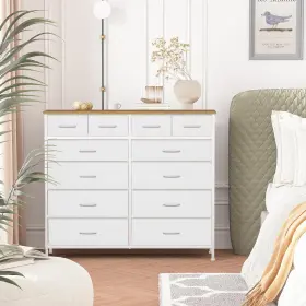 Vasicar 792671260684 Compact 12 Drawers Dresser For Bedroom Fabric Storage Tower Chest Of Drawer #2