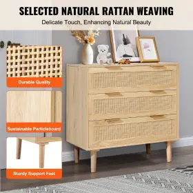 Vevor 197988771555 Rattan Drawer Dresser Natural Closet 3 Drawers For Bedroom #3 Vevor 197988771555 Rattan Drawer Dresser Natural Closet 3 Drawers For Bedroom #3