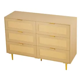 Vevor 197988907329 6 Drawer Rattan Dresser Double For Bedroom Natural Chest Of Dra