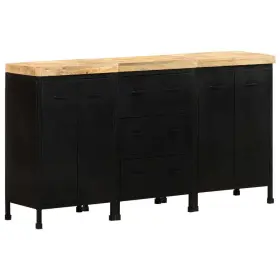 3074904 Vidaxl Rough Mango Wood Sideboard With 3 Drawers And 4 Doors Storage Cabinet 3074904 Vidaxl Rough Mango Wood Sideboard With 3 Drawers And 4 Doors Storage Cabinet