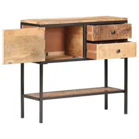 320486 Vidaxl Sideboard Natural Mango Wood And Black Iron
