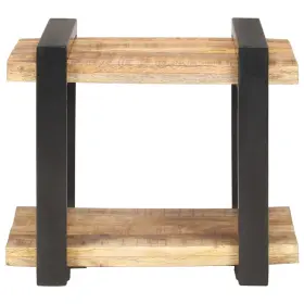 320490 Vidaxl Nightstand Storage Bedside Table With Open Compartment Rough Mango Wood