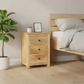 320807 Vidaxl Bedside Cabinet Brown Solid Mango Wood Medium