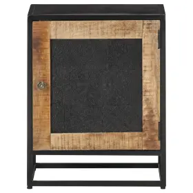 323146 Vidaxl Bedside Cabinet Natural Wood Rough Mango Small