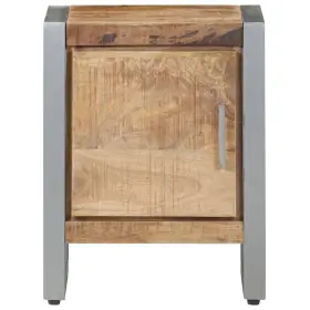 323488 Vidaxl Bedside Cabinet Rough Mango Wood Color Grey Iron