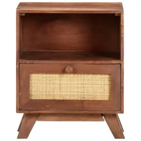 323597 Vidaxl Bedside Cabinet Wheat Solid Mango Wood Compact