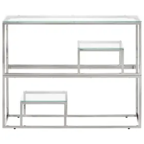 350009 Vidaxl Console Table Living Room Furniture Stainless Steel And Tempered Glass