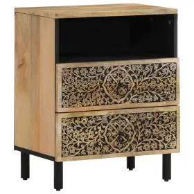 358222 Vidaxl Bedside Cabinet Mango Wood With Iron Accents