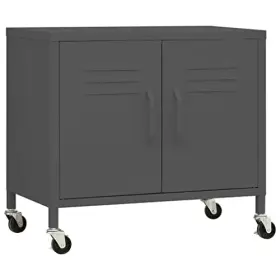 W9y-vlb-336267 Vidaxl Storage Cabinet Anthracite 23dot6 Inx13dot8 Inx22 In Steel