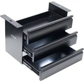 Desk-dr03 Vivo 16 In Slide Out Dual Tier Storage Drawer Under Desk 3 Layer Organizer Black