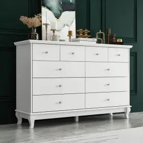Tcht-kf330034-01 Wiawg Dresser 15.7 Inch X55.1 X35.4 10-drawer White Wood Heavy Duty Durable Indoor #3
