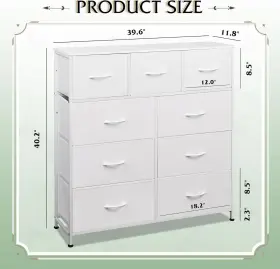 Wlive 114129837307 9-drawer Dresser Fabric Storage Tower For Bedroom Hallway Closet #3