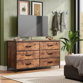 Wlive 313043364351 Wide Fabric Dresser 6 Drawer Tv Stand For 60 Inch Dressers Bedroom Furn #2
