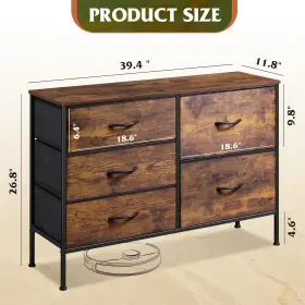 Wlive 313099052011 Dresser For Bedroom With 5 Drawers Wide Drawer Organizers #3