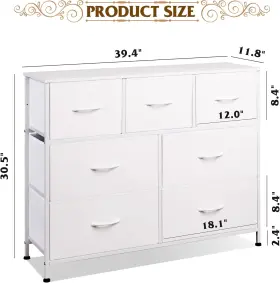 Wlive 445014233205 Dresser With 7 Drawers Dressers For Bedroom Fabric Storage Tower Hallway Ent #3
