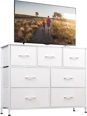 Wlive 445014233205 Dresser With 7 Drawers Dressers For Bedroom Fabric Storage Tower Hallway Ent