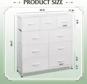 Wlive 445020442493 9-drawer Dresser Fabric Storage Tower For Bedroom Hallway Closet Tall Chest #3