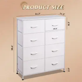 Wlive 696575780067 Fabric Dresser For Bedroom Tall With 8 Drawers Storage Tower Of #3