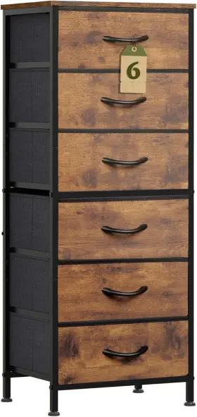 Wlive 726084388390 Tall Dresser For Bedroom 6 Drawer Dressers And Chests Of Drawers Fabric Dr