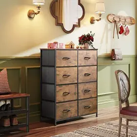 Asng023dhs2 Wlive Fabric Dresser For Bedroom Tall With 8 Drawers Storage Tower #2