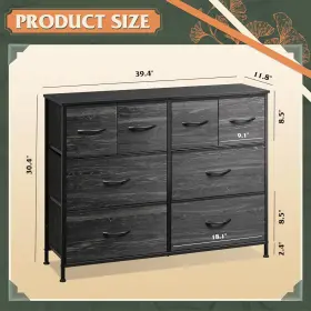 Asng052dk2 Wlive Dresser For Bedroom With 8 Drawers Wide Fabric Storage And Organiza #3